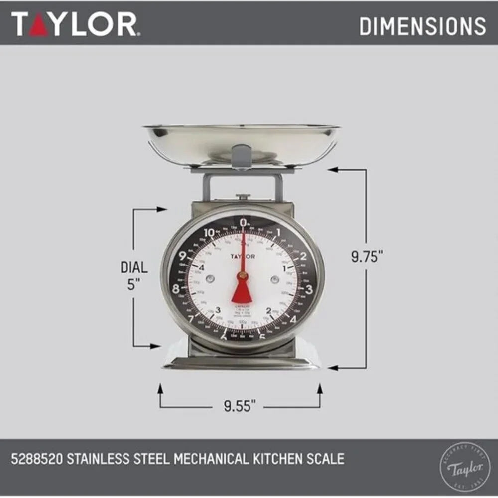 NEW Taylor Classic Stainless Steel Mechanical‎ Food Scale